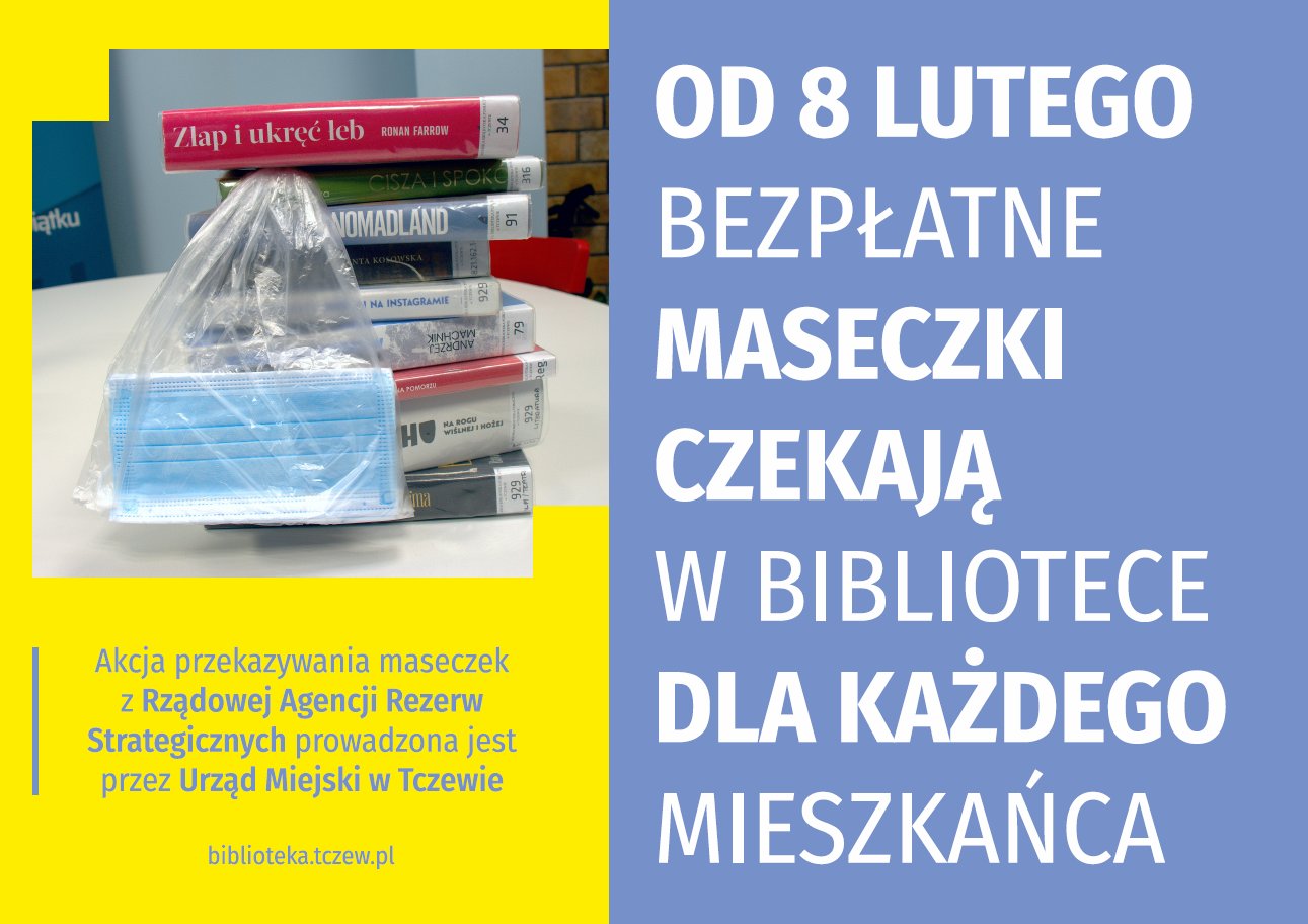 Bezpłatne maseczki w bibliotece od 8 lutego 2022