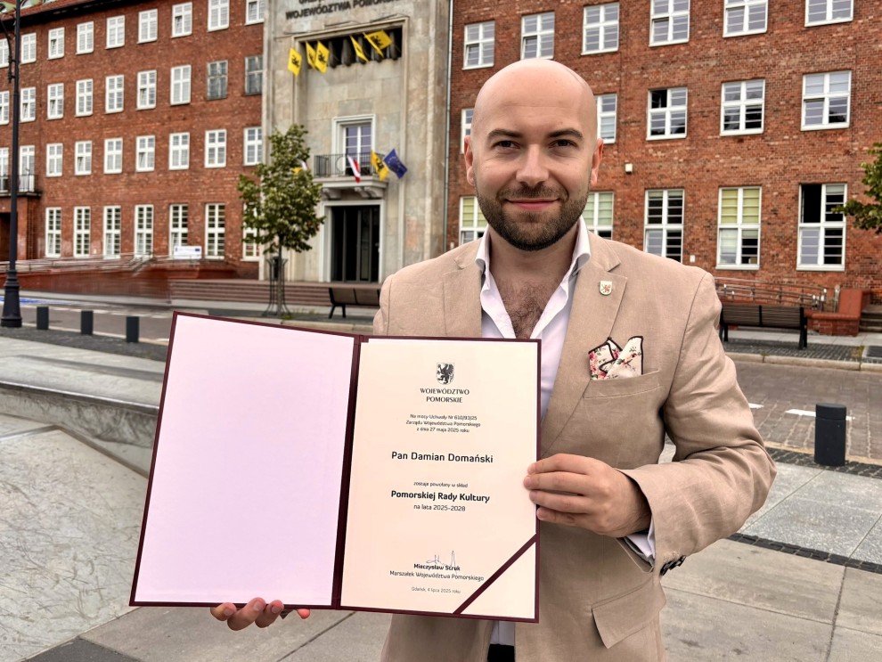 Damian Domański z powołaniem do Pomorskiej Rady Kultury