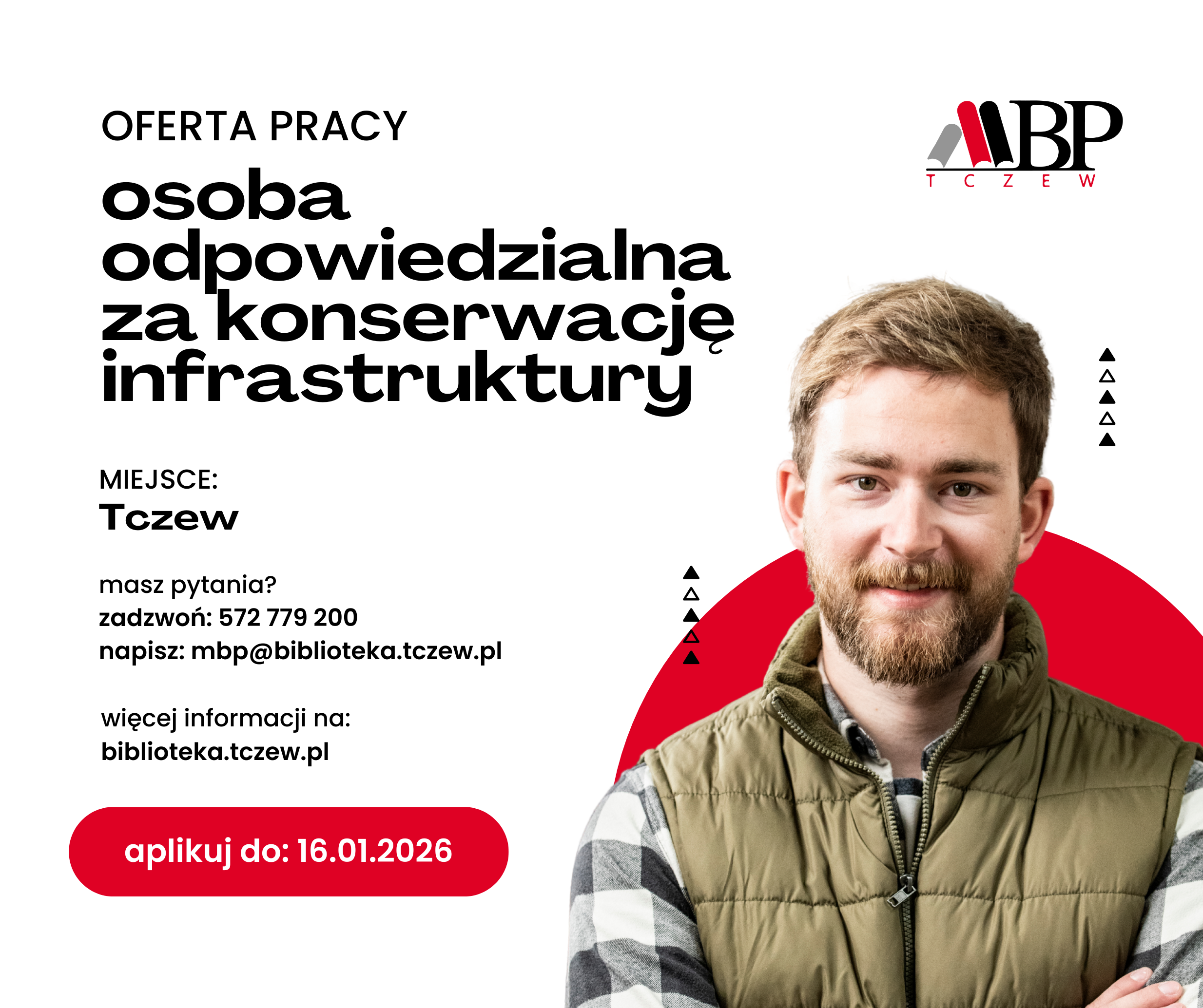 Dołącz do zespołu Miejskiej Biblioteki Publicznej w Tczewie! Szukamy osoby na stanowisko: konserwator_ka