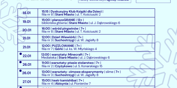 Plan I tygodnia Ferii Zimowych - 2026 r.