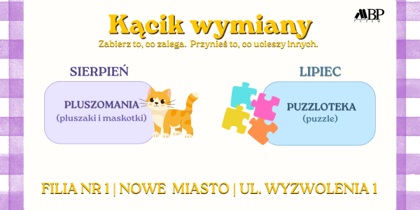 Kącik wymiany w bibliotece przy ul. Wyzwolenia 1