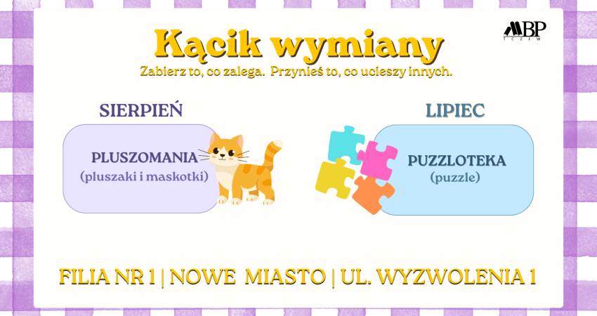 Kącik wymiany w bibliotece przy ul. Wyzwolenia 1